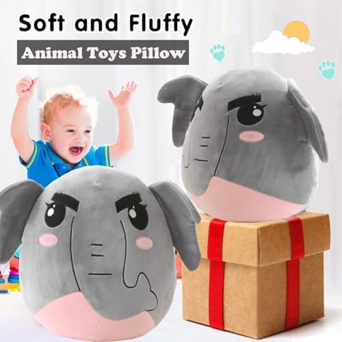Jemsia 12 Plush Elephant Pillow for Kids and Adults