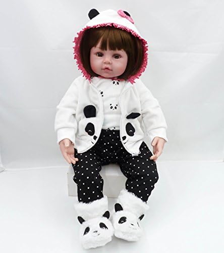 Reborn Baby Girl Doll 18 Inch Panda Outfit Accessories