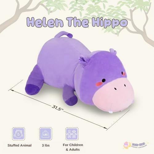 Cozi-Kins Weighted Purple Hippo Stuffed Animal - 35 Lbs 24 Inches