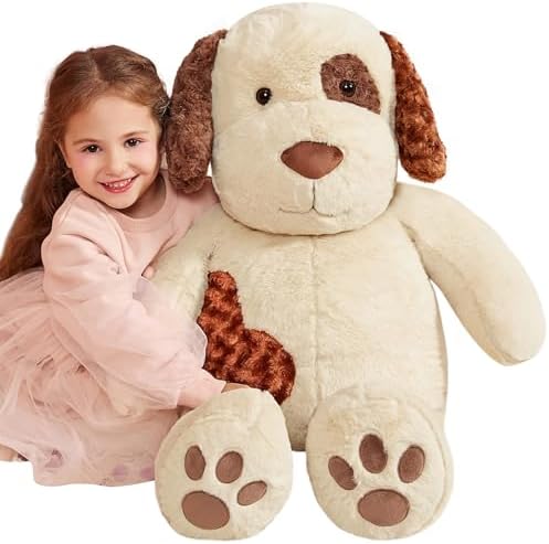 IKASA Giant Dog Stuffed Plush Toy - 30 Inches Light Brown