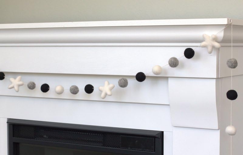 Matthew Mae Felt Ball Star Garland - Halloween Decor