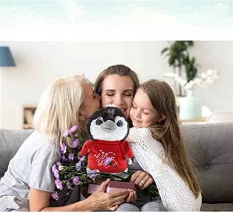 DolliBu I Love You Grey Penguin Plush - 9 Inches