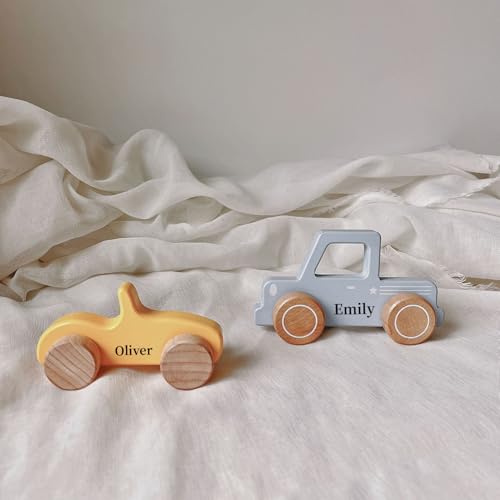 Personalized Name Wooden Toy Car for Toddlers