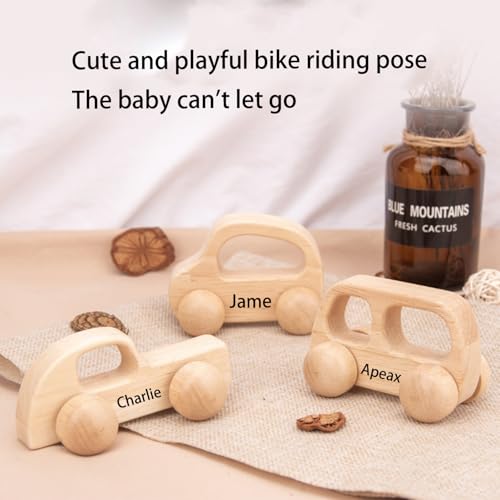 Personalized Name Wooden Toy Car for Toddlers 1-3 1
