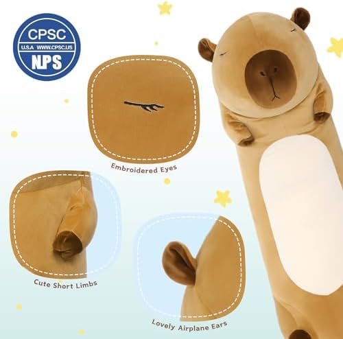 MorisMos Capybara Body Pillow 393in Cuddle Decor
