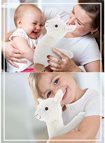 DolliBu White Llama Plush Stuffed Animal 11 Inches