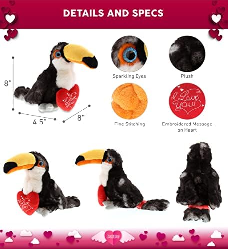 DolliBu I Love You Valentine Plush Toucan 8 Inches