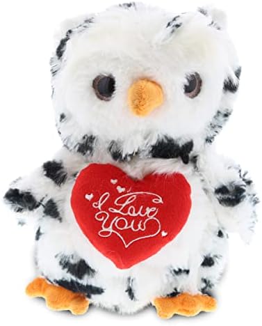 DolliBu I Love You Valentine White Owl Stuffed Animal