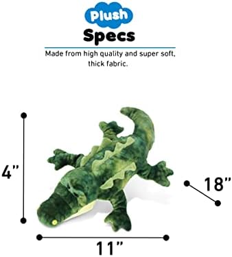 DolliBu Plush Alligator Stuffed Animal - 18 Inch Huggable Green Gator Toy