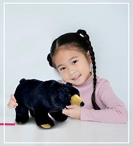 DolliBu Plush Black Bear - 11 Inches Huggable Toy