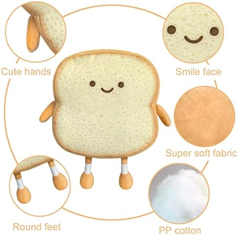 Funny Toast Bread Plush Pillow Toy - Cute Design for Relaxation