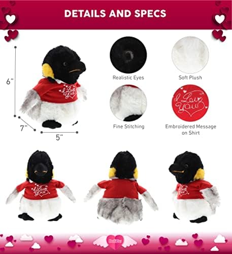 DolliBu I Love You Valentine Emperor Penguin Plush