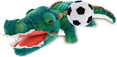 DolliBu Green Alligator Plush with Soccer Ball - 18 Inches
