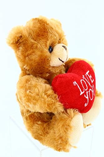 Plushland Stuffed Mocha Heart Bear - 9 Inch Plush Toy