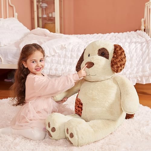 IKASA Giant Dog Stuffed Plush Toy - 30 Inches Light Brown