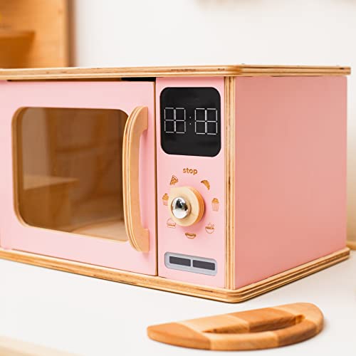 Enjoy The Wood Wooden Microwave Toy for Toddlers