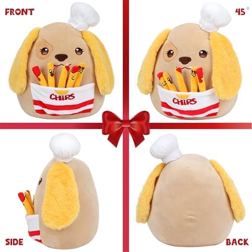 Hopearl Chef Dog Plush Toy with Chips