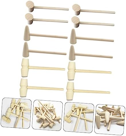 DECHOUS Wooden Hammer Toy Set 15pcs Safe and Durable