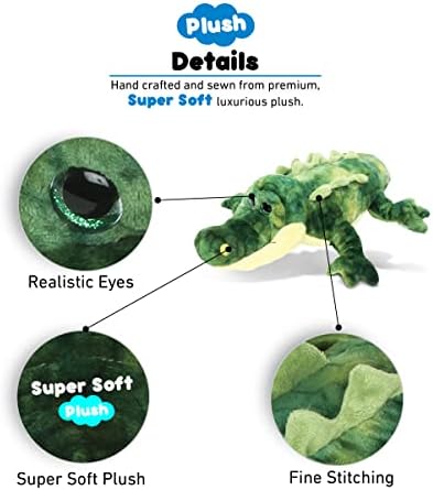 DolliBu Plush Alligator Stuffed Animal - 18 Inch Huggable Green Gator Toy