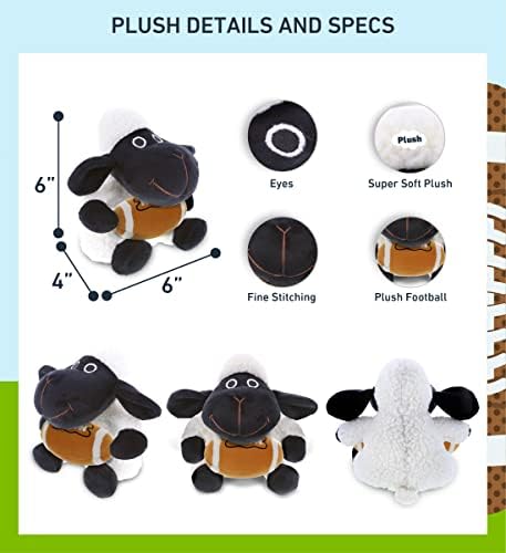 DolliBu Black Nose Sheep Plush with Football - 6 Inches