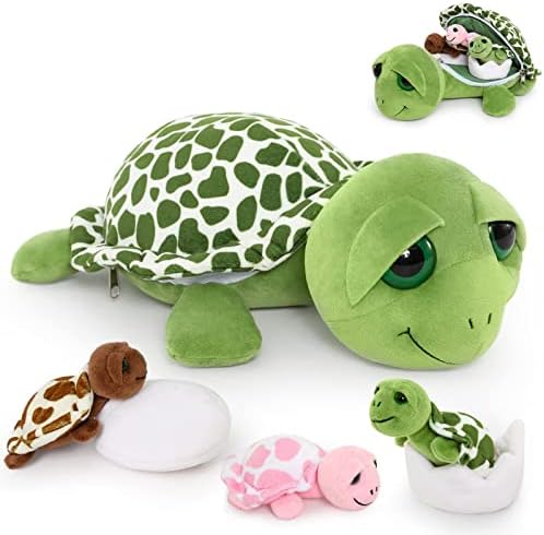 MorisMos Sea Turtle Family Plush Toy 14 with 3 Babies 2 Eggs