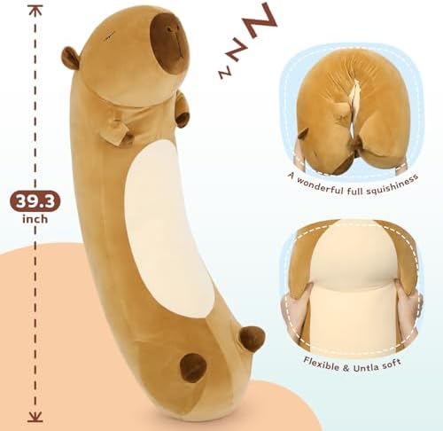 MorisMos Capybara Body Pillow 393in Cuddle Decor