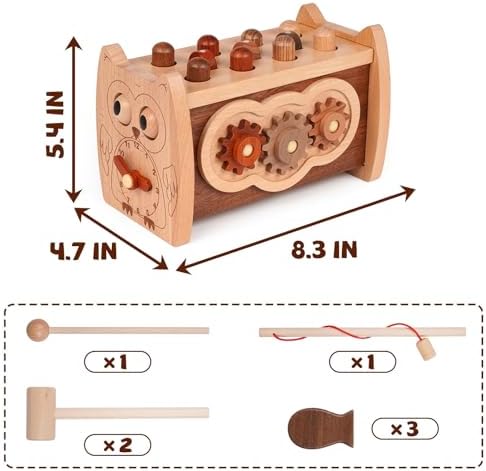 Agirlgle 6-in-1 Wooden Montessori Toy Set