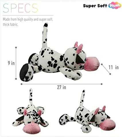 DolliBu Plush Cow Pillow 27 Inch Huggable