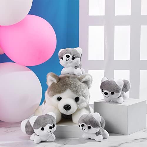 HyDren 5-Piece Husky Plush Set - Big Small Cute Dog Stuffed Animals