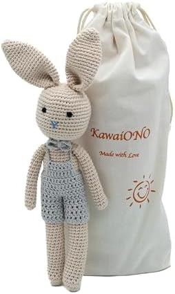 KawaiOnO Bunny Dad Cream Blue Handmade Plushie Doll
