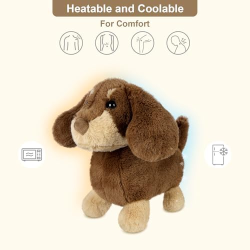 Heatable Coolable Dachshund Plush Toy for Comfort Relaxation