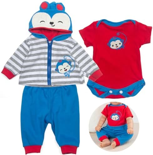 Babyfere Reborn Baby Doll Blue Monkey Outfit 1