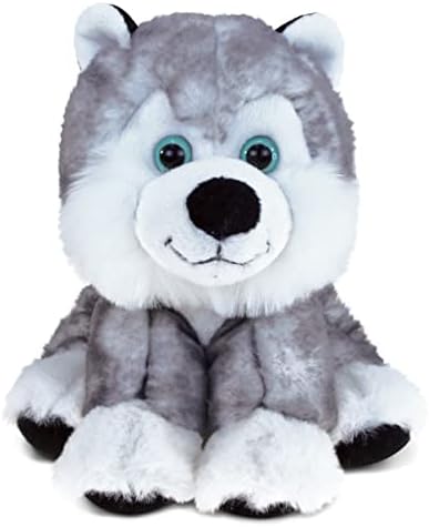 Puzzled DolliBu Plush Husky Dog - Soft Huggable 9 Inch Grey Sled Dog Toy