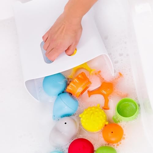 Ubbi Freestanding Bath Toy Organizer with Drying Rack and Scoop Gray 1