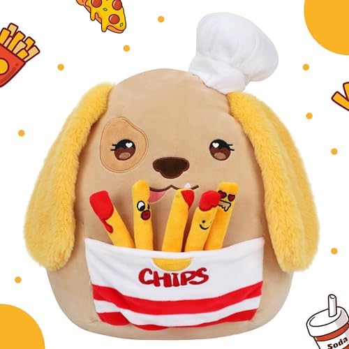Hopearl Chef Dog Plush Toy with Chips