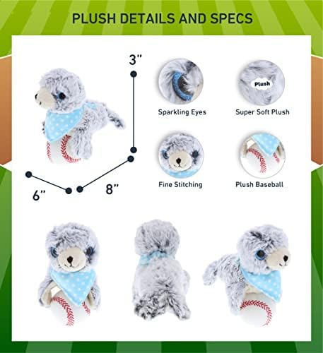DolliBu Sea Lion Plush with Baseball - 9 Inch