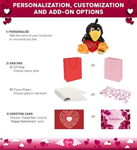 DolliBu I Love You Valentine Sitting Crow Plush - 95 Inches