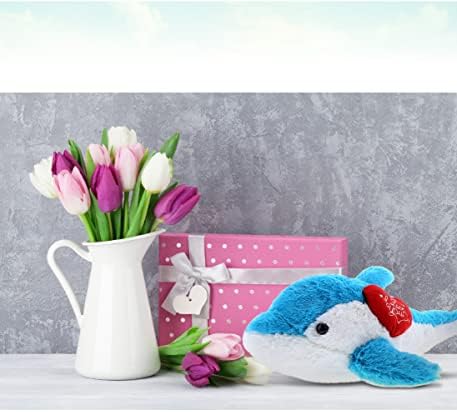 DolliBu I Love You Blue Dolphin Plush - 18 Inches
