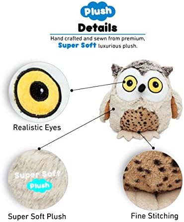 DolliBu Plush Owl Stuffed Animal - 8 Inch Huggable Brown Owl Toy