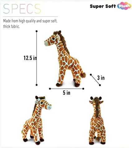 DolliBu Plush Giraffe - Soft Huggable Wild Animal Toy 125 Inch