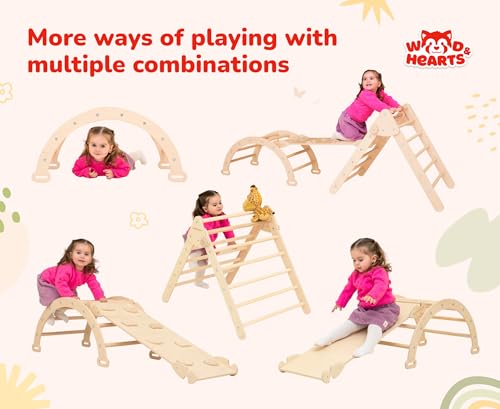 Wood And Hearts 3 in 1 Triangle Climbing Gym