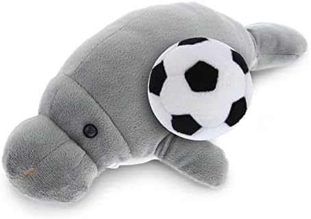 DolliBu Grey Manatee Soccer Ball Plush - 9 Inches