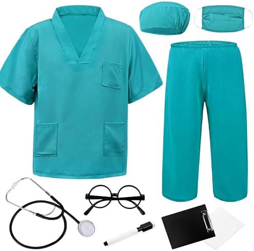Doctor Scrubs Costume Set for Kids 3-12 Years