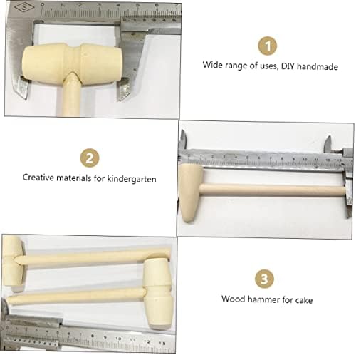 Toyvian Wooden Mini Hammers 15pc Set for Kids