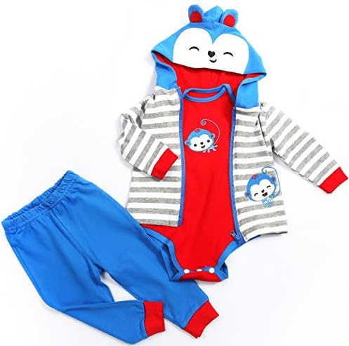 Babyfere Reborn Baby Doll Blue Monkey Outfit 1