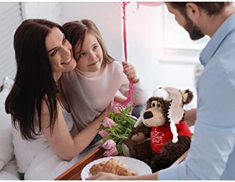 DolliBu I Love You Valentine Grizzly Bear 10 Inches
