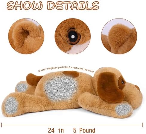 5 lbs Weighted Plush Dog for Kids Adults