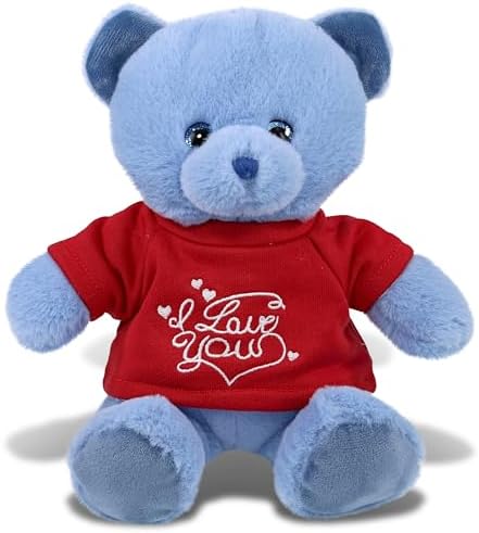 DolliBu I Love You Baby Blue Bear Plush - 8 Inches