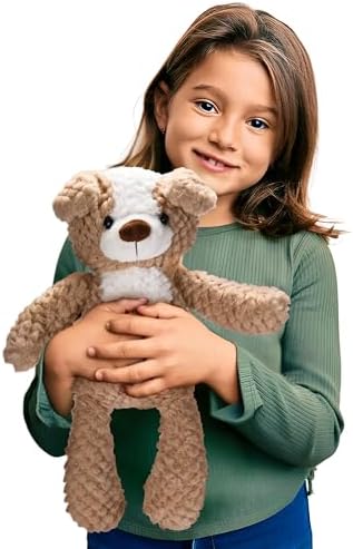 CHILDLIKE BEHAVIOR Dog Plush Toy - 15 Light Brown Cuddly Pillow for Kids