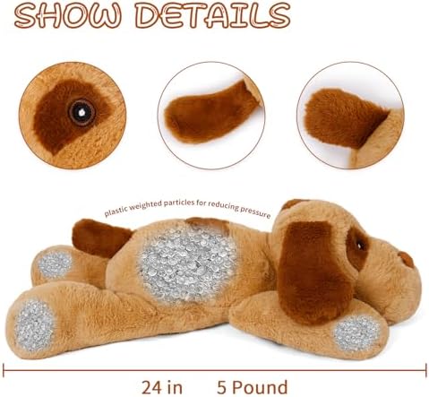 Gubuy 5lbs Dog Weighted Plush Toy 24in